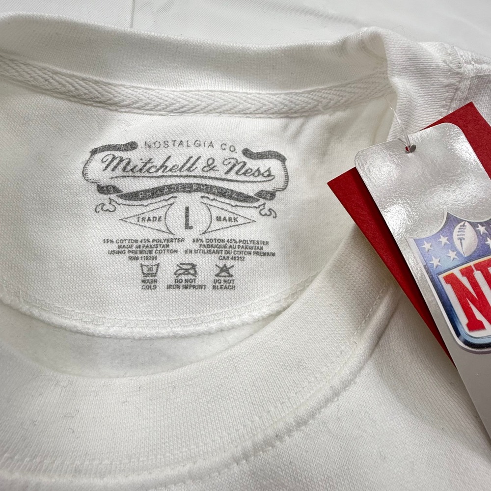 Mitchell & Ness Super Bowl XXXVII Buccaneers vs Raiders White Sweatshirt Mens L - Picture 4 of 6